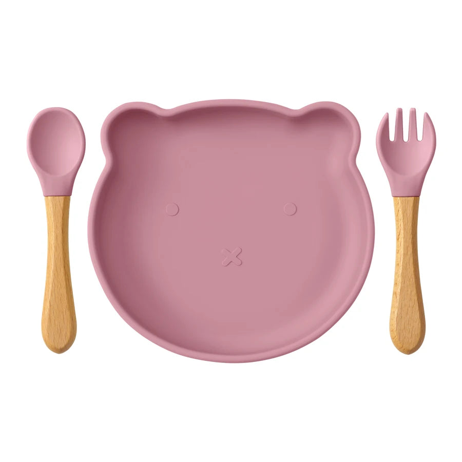 Lot assiette et couverts en silicone